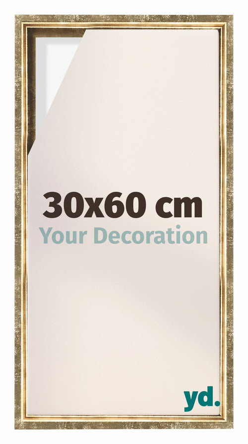 Lyon MDF Baklijst 30x60cm Goud Antiek Voorzijde Maat | Yourdecoration.nl