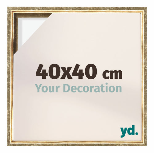 Lyon MDF Baklijst 40x40cm Goud Antiek Voorzijde Maat | Yourdecoration.nl