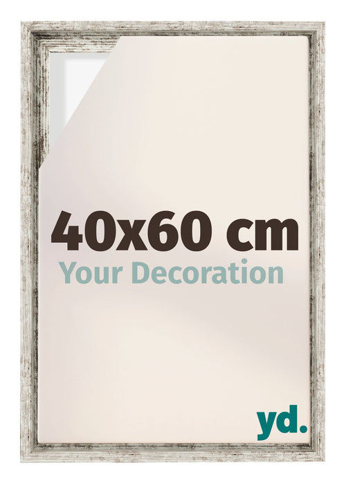 Lyon MDF Baklijst 40x60cm Wit Vintage Voorzijde Maat | Yourdecoration.nl