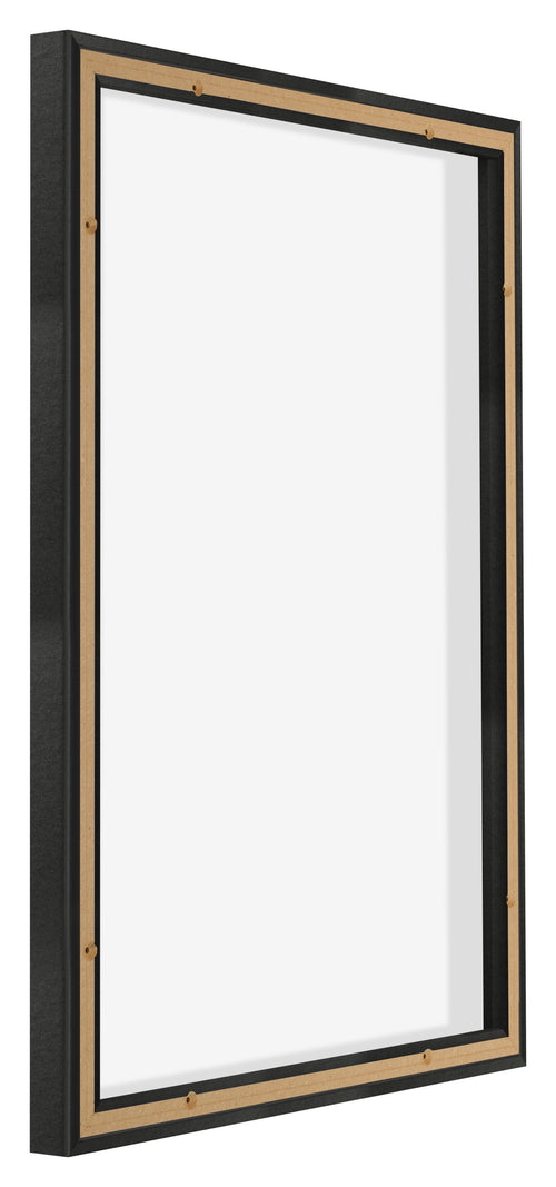 Lyon MDF Baklijst 5 7 Zwart Mat Achterzijde Schuin | Yourdecoration.nl