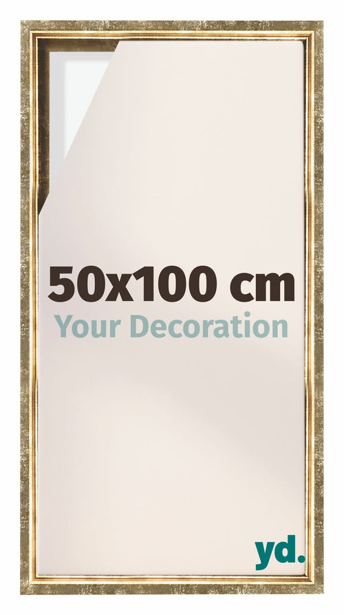 Lyon MDF Baklijst 50x100cm Goud Antiek Voorzijde Maat | Yourdecoration.nl