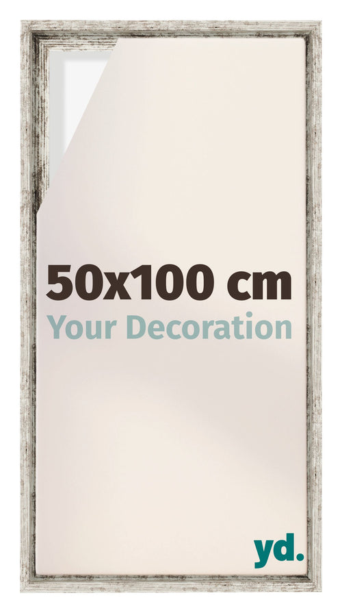 Lyon MDF Baklijst 50x100cm Wit Vintage Voorzijde Maat | Yourdecoration.nl