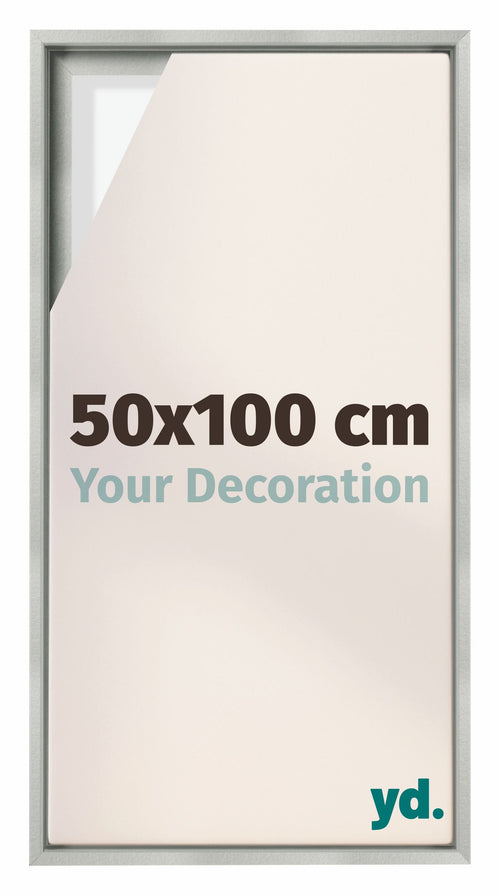 Lyon MDF Baklijst 50x100cm Zilver Mat Voorzijde Maat | Yourdecoration.nl