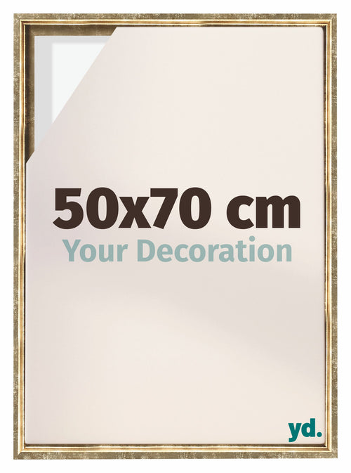 Lyon MDF Baklijst 50x70cm Goud Antiek Voorzijde Maat | Yourdecoration.nl