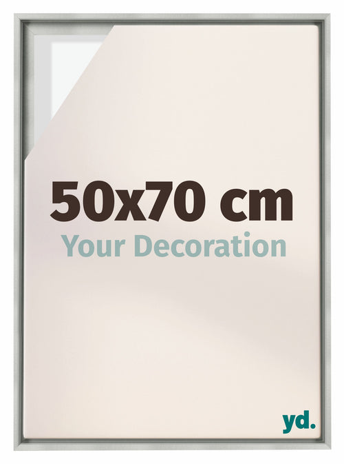 Lyon MDF Baklijst 50x70cm Zilver Mat Voorzijde Maat | Yourdecoration.nl