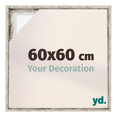 Lyon MDF Baklijst 60x60cm Wit Vintage Voorzijde Maat | Yourdecoration.nl