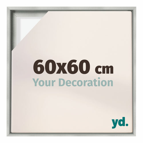 Lyon MDF Baklijst 60x60cm Zilver Mat Voorzijde Maat | Yourdecoration.nl