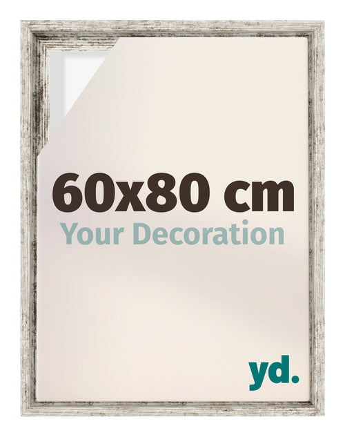 Lyon MDF Baklijst 60x80cm Wit Vintage Voorzijde Maat | Yourdecoration.nl