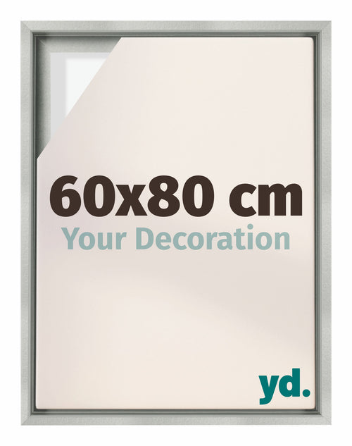 Lyon MDF Baklijst 60x80cm Zilver Mat Voorzijde Maat | Yourdecoration.nl