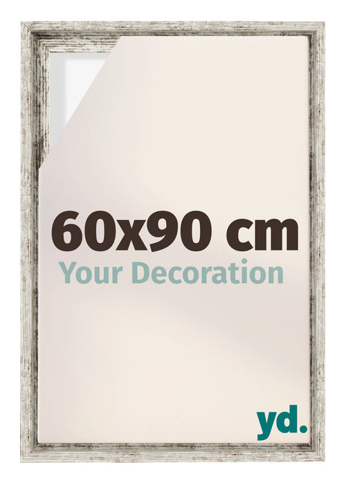 Lyon MDF Baklijst 60x90cm Wit Vintage Voorzijde Maat | Yourdecoration.nl