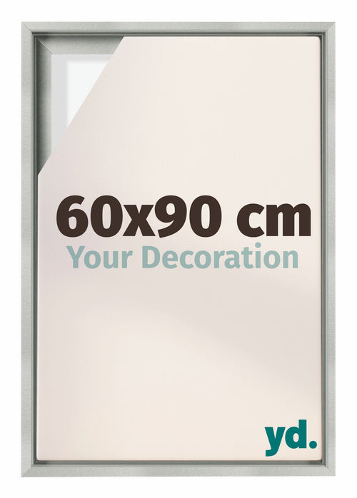 Lyon MDF Baklijst 60x90cm Zilver Mat Voorzijde Maat | Yourdecoration.nl
