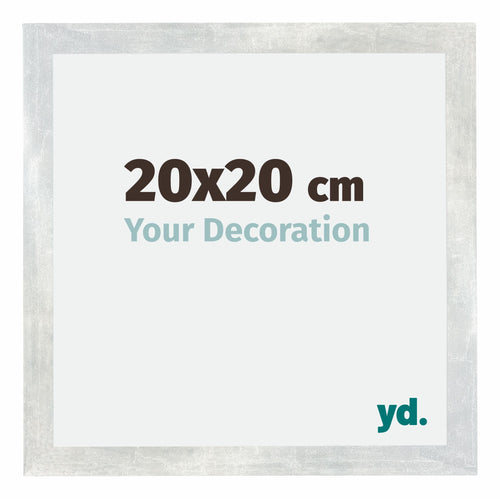 Mura MDF Fotolijst 20x20cm Zilver Glanzend Vintage Voorzijde Maat | Yourdecoration.nl
