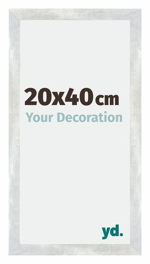 Mura MDF Fotolijst 20x40cm Zilver Glanzend Vintage Voorzijde Maat | Yourdecoration.nl