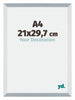 Mura MDF Fotolijst 21x29 7cm A4 Aluminium Geborsteld Voorzijde Maat | Yourdecoration.nl