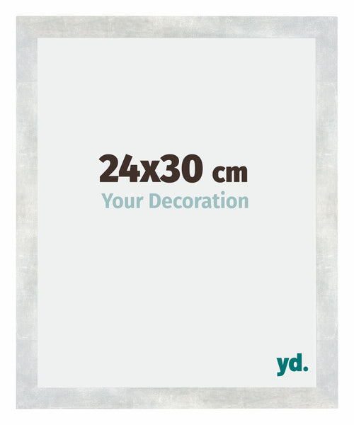 Mura MDF Fotolijst 24x30cm Zilver Glanzend Vintage Voorzijde Maat | Yourdecoration.nl