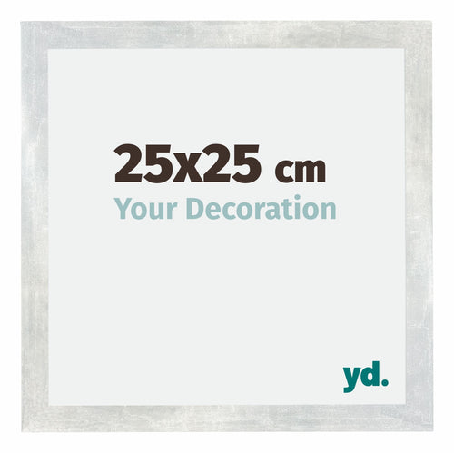 Mura MDF Fotolijst 25x25cm Zilver Glanzend Vintage Voorzijde Maat | Yourdecoration.nl