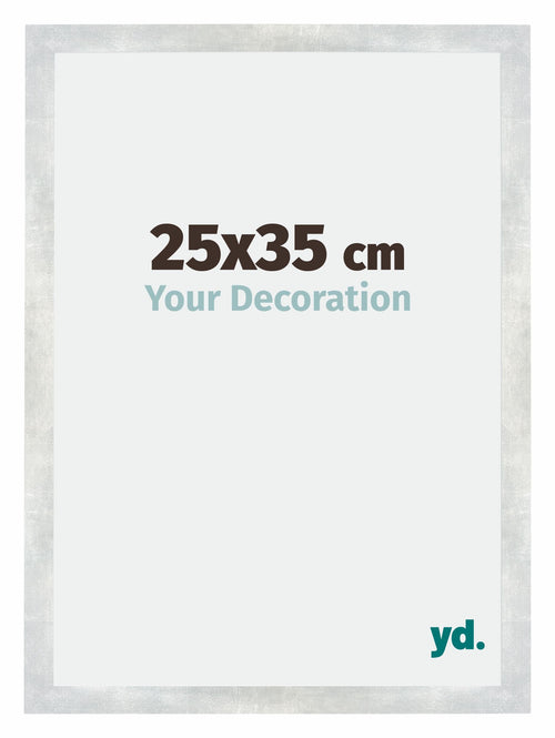 Mura MDF Fotolijst 25x35cm Zilver Glanzend Vintage Voorzijde Maat | Yourdecoration.nl