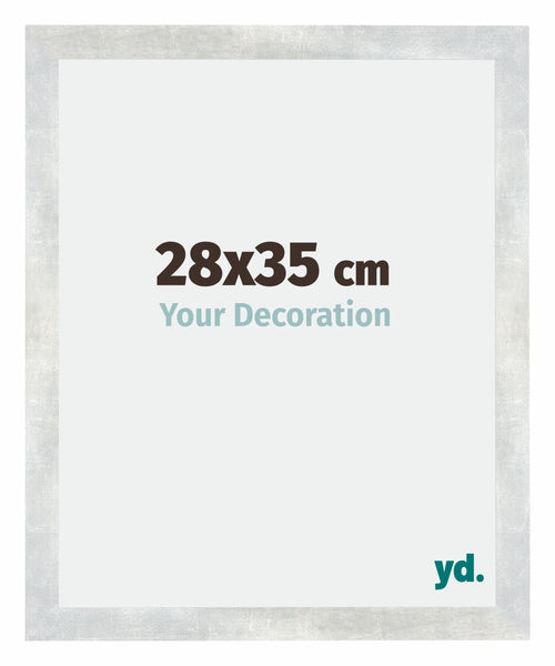 Mura MDF Fotolijst 28x35cm Zilver Glanzend Vintage Voorzijde Maat | Yourdecoration.nl