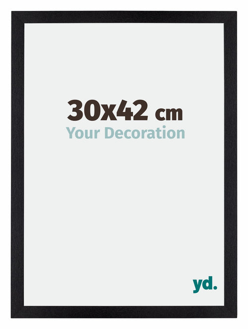 Mura MDF Fotolijst 30x42cm Zwart Mat Voorzijde Maat | Yourdecoration.nl