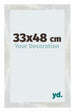 Mura MDF Fotolijst 33x48cm Zilver Glanzend Vintage Voorzijde Maat | Yourdecoration.nl