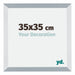 Mura MDF Fotolijst 35x35cm Aluminium Geborsteld Voorzijde Maat | Yourdecoration.nl