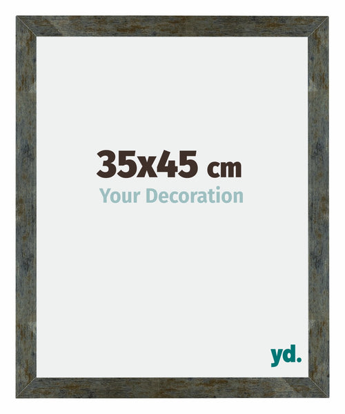 Mura MDF Fotolijst 35x45cm Blauw Goud Gemeleerd Voorzijde Maat | Yourdecoration.nl