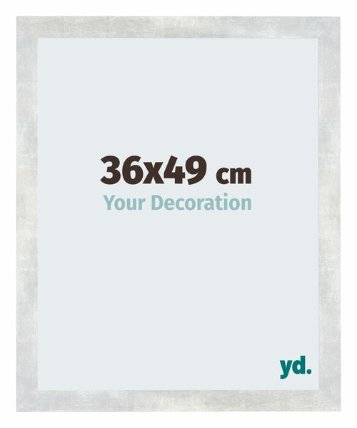 Mura MDF Fotolijst 36x49cm Zilver Glanzend Vintage Voorzijde Maat | Yourdecoration.nl