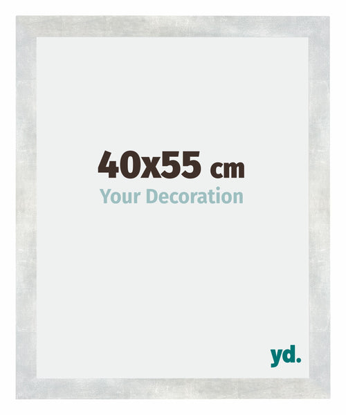 Mura MDF Fotolijst 40x55cm Zilver Glanzend Vintage Voorzijde Maat | Yourdecoration.nl