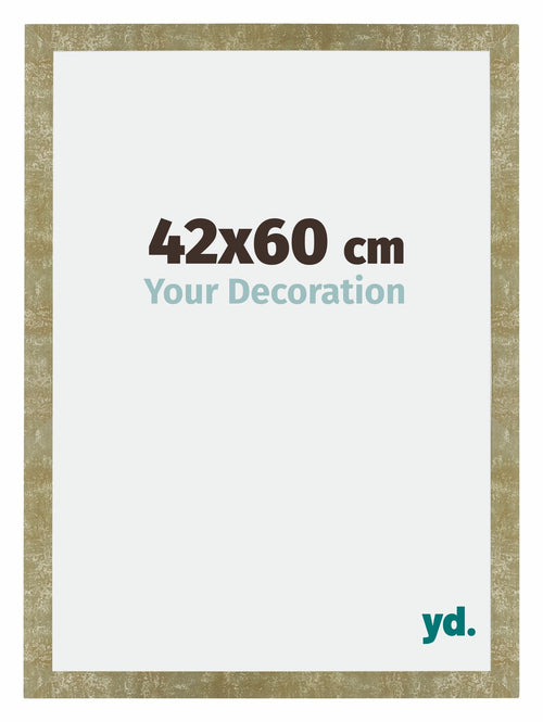 Mura MDF Fotolijst 42x60cm Goud Antiek Voorzijde Maat | Yourdecoration.nl