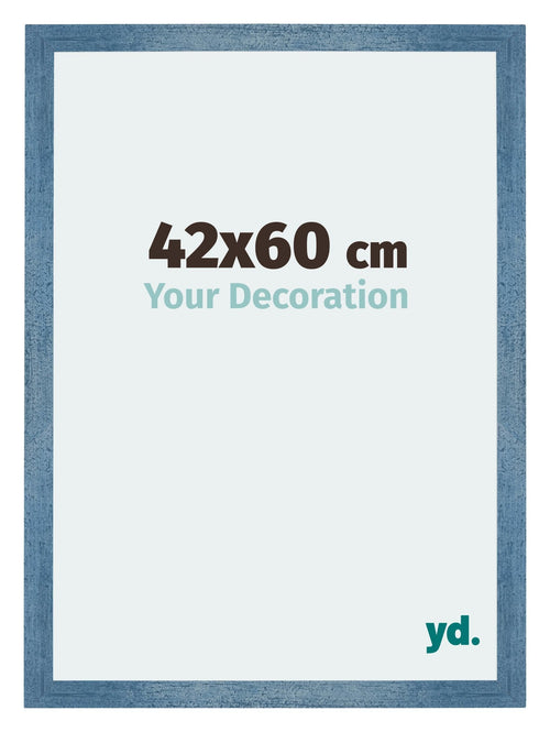 Mura MDF Fotolijst 42x60cm Helder Blauw Geveegd Voorzijde Maat | Yourdecoration.nl