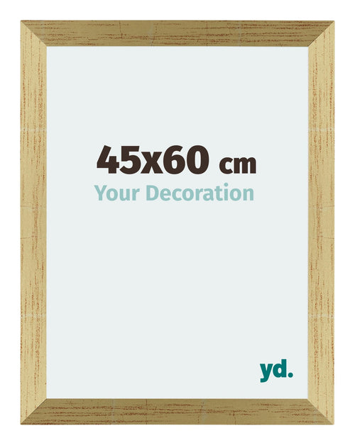 Mura MDF Fotolijst 45x60cm Goud Glanzend Voorzijde Maat | Yourdecoration.nl