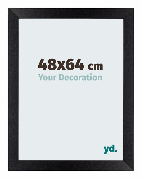 Mura MDF Fotolijst 48x64cm Zwart Mat Voorzijde Maat | Yourdecoration.nl