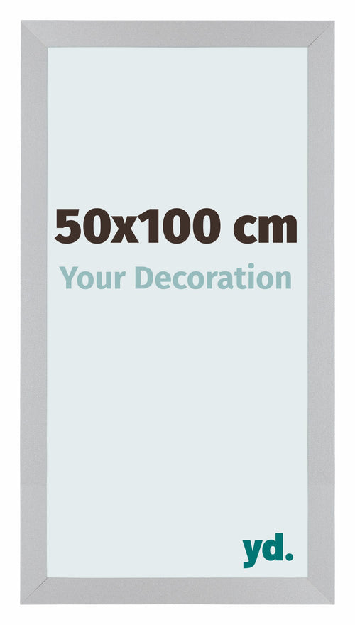 Mura MDF Fotolijst 50x100cm Zilver Mat Voorzijde Maat | Yourdecoration.nl