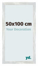 Mura MDF Fotolijst 50x100cm Zilver Glanzend Vintage Voorzijde Maat | Yourdecoration.nl