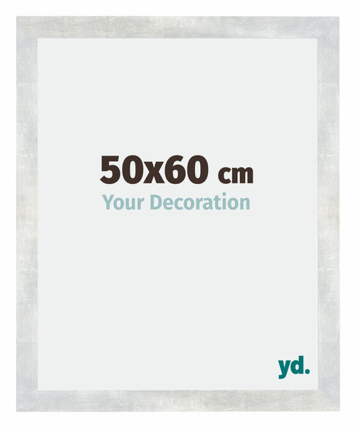 Mura MDF Fotolijst 50x60cm Zilver Glanzend Vintage Voorzijde Maat | Yourdecoration.nl