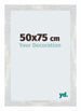 Mura MDF Fotolijst 50x75cm Zilver Glanzend Vintage Voorzijde Maat | Yourdecoration.nl