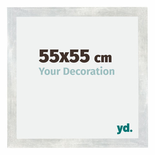 Mura MDF Fotolijst 55x55cm Zilver Glanzend Vintage Voorzijde Maat | Yourdecoration.nl