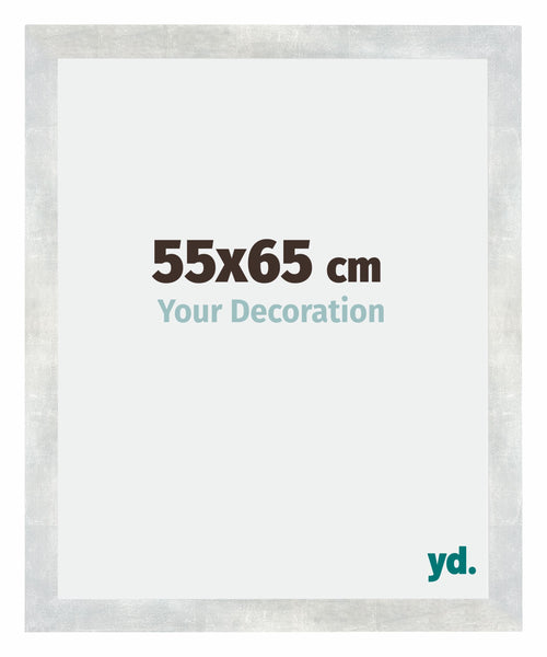 Mura MDF Fotolijst 55x65cm Zilver Glanzend Vintage Voorzijde Maat | Yourdecoration.nl