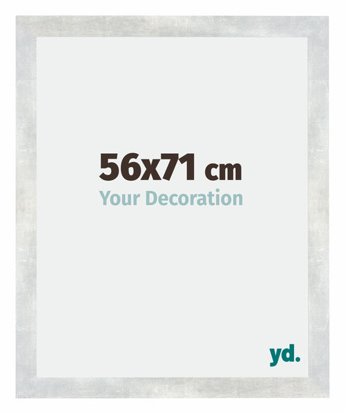Mura MDF Fotolijst 56x71cm Zilver Glanzend Vintage Voorzijde Maat | Yourdecoration.nl