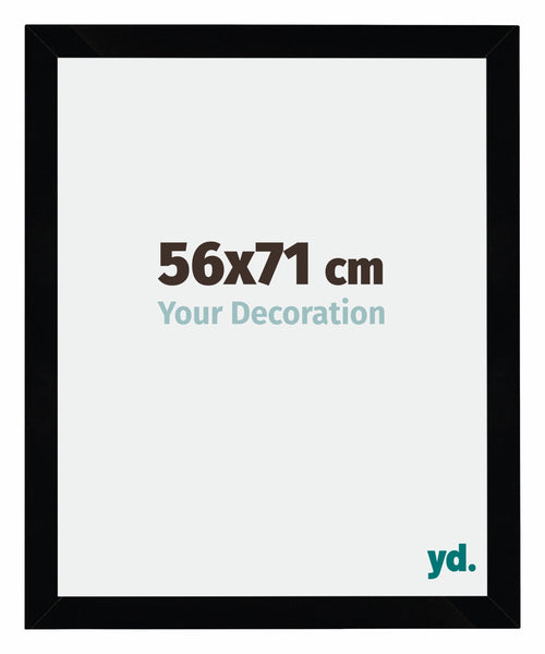 Mura MDF Fotolijst 56x71cm Zwart Hoogglans Voorzijde Maat | Yourdecoration.nl