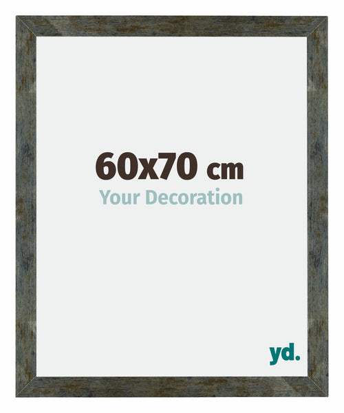 Mura MDF Fotolijst 60x70cm Blauw Goud Gemeleerd Voorzijde Maat | Yourdecoration.nl