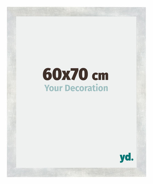 Mura MDF Fotolijst 60x70cm Zilver Glanzend Vintage Voorzijde Maat | Yourdecoration.nl