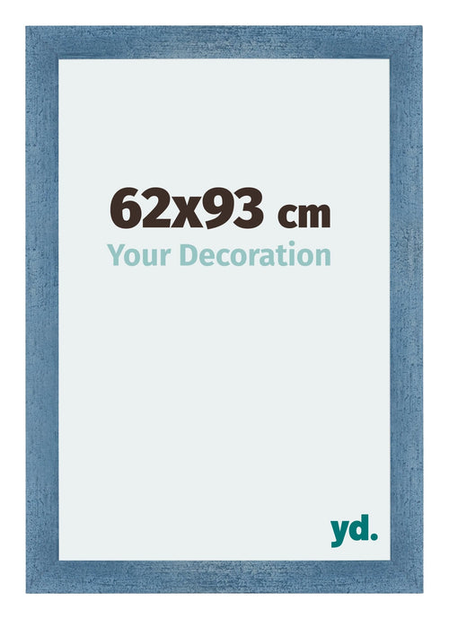 Mura MDF Fotolijst 62x93cm Helder Blauw Geveegd Voorzijde Maat | Yourdecoration.nl