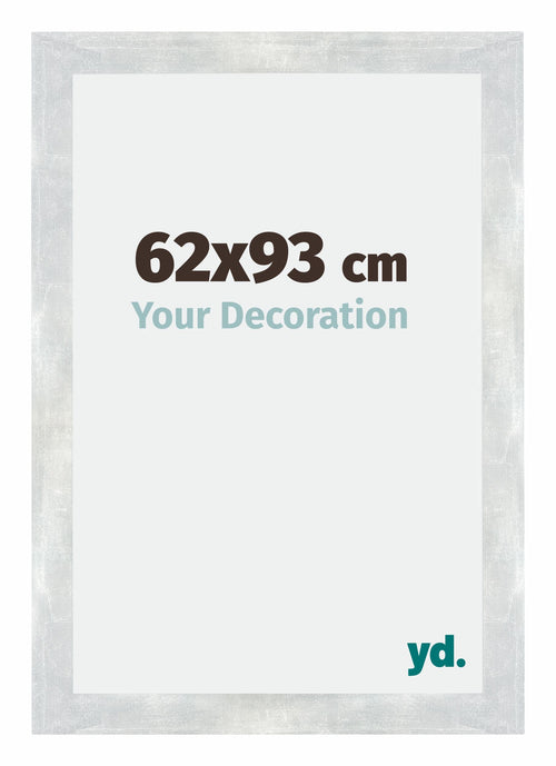 Mura MDF Fotolijst 62x93cm Zilver Glanzend Vintage Voorzijde Maat | Yourdecoration.nl