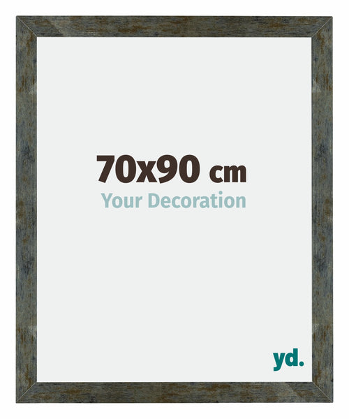Mura MDF Fotolijst 70x90cm Blauw Goud Gemeleerd Voorzijde Maat | Yourdecoration.nl