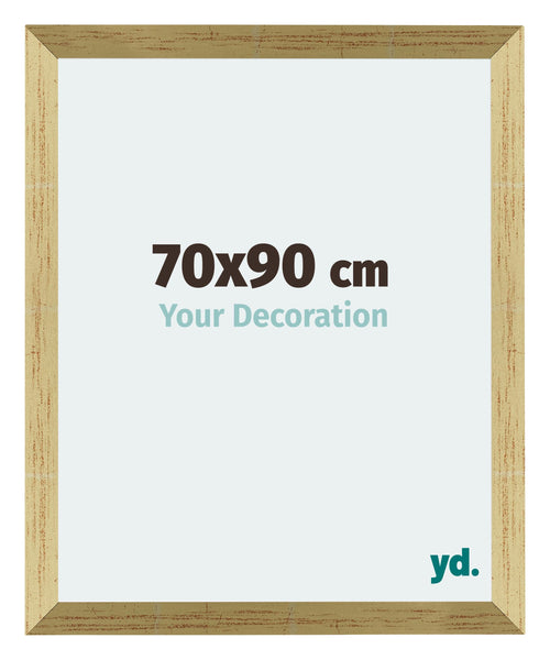 Mura MDF Fotolijst 70x90cm Goud Glanzend Voorzijde Maat | Yourdecoration.nl