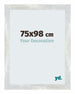 Mura MDF Fotolijst 75x98cm Zilver Glanzend Vintage Voorzijde Maat | Yourdecoration.nl