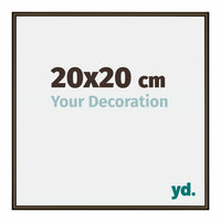 New York Aluminium Fotolijst 20x20cm Walnoot Structuur Voorzijde Maat | Yourdecoration.nl