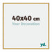 New York Aluminium Fotolijst 40x40cm Goud Glanzend Voorzijde Maat | Yourdecoration.nl