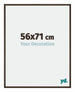 New York Aluminium Fotolijst 56x71cm Walnoot Structuur Voorzijde Maat | Yourdecoration.nl